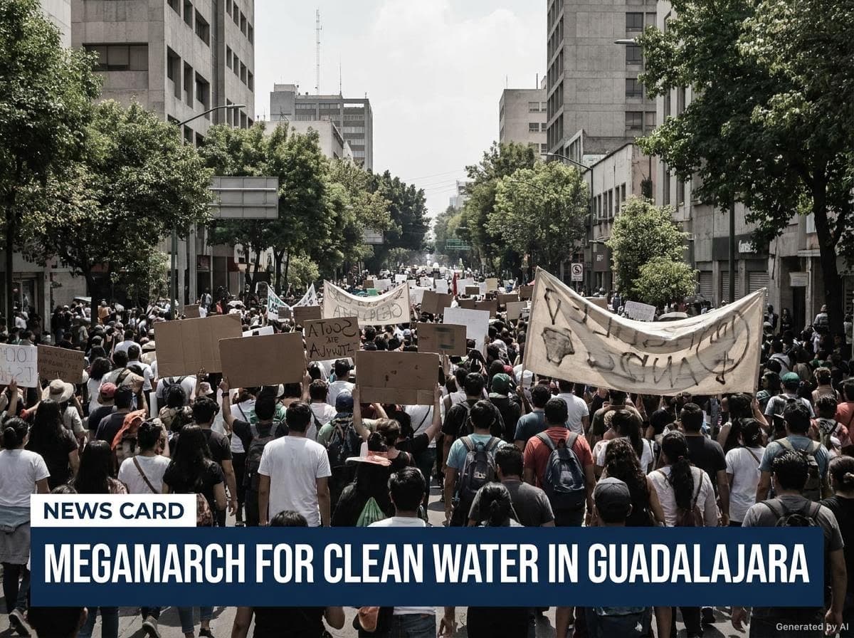 Marcha por el agua en las calles del centro de Guadalajara
